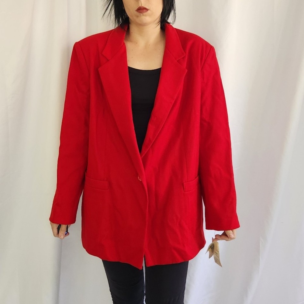 90s‎ Deadstock Red Wool Blazer